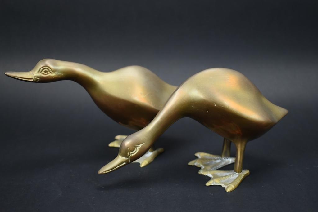 2 Decorative Brass Ducks