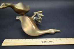 2 Decorative Brass Ducks