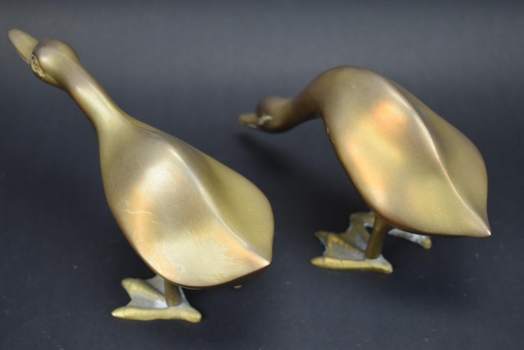 2 Decorative Brass Ducks