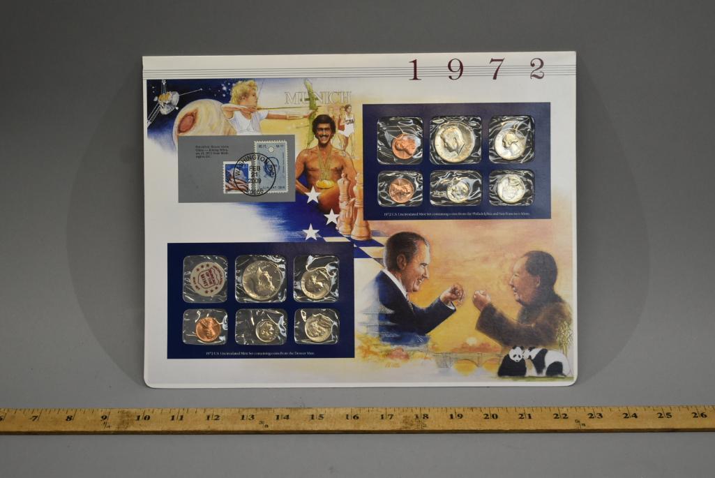 1972 Uncirculated Postal Commemorative Society Coin And Stamp Set