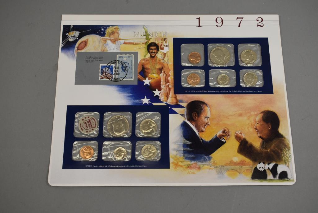 1972 Uncirculated Postal Commemorative Society Coin And Stamp Set