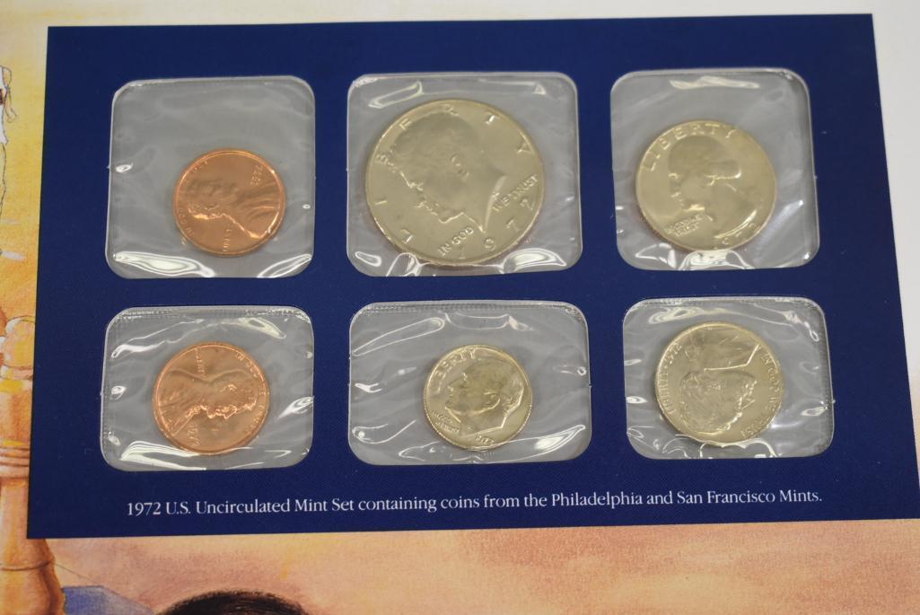 1972 Uncirculated Postal Commemorative Society Coin And Stamp Set