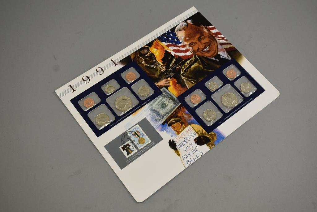 1991 Uncirculated Postal Commemorative Society Coin And Stamp Set