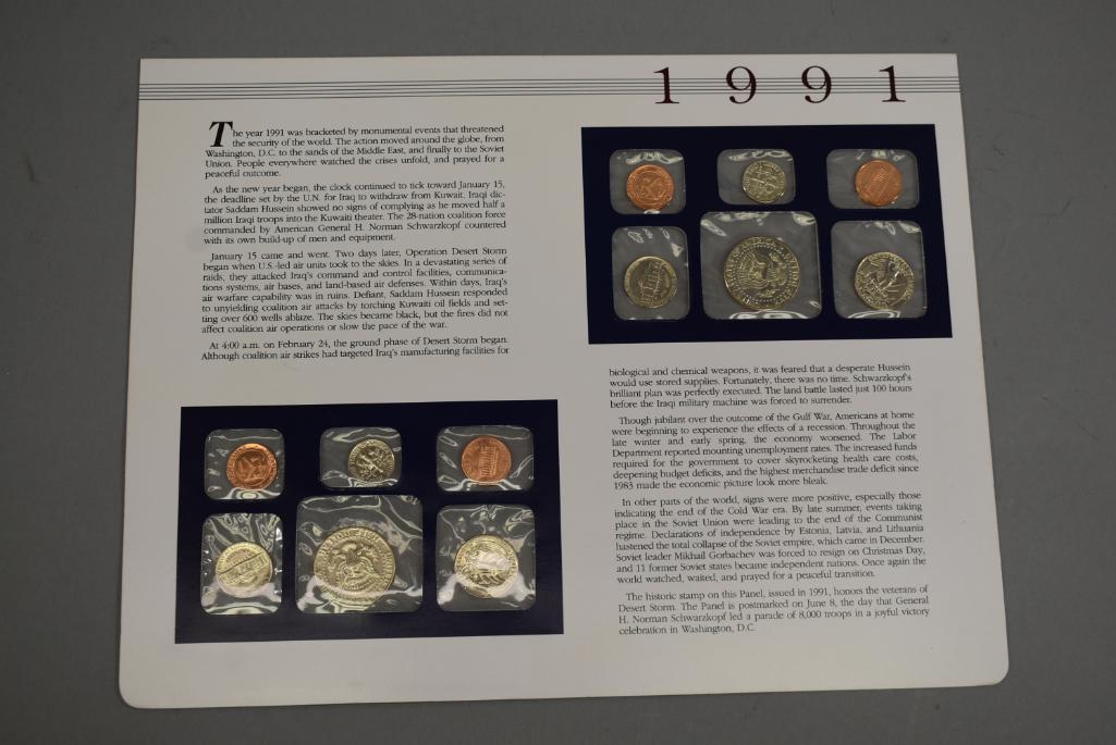 1991 Uncirculated Postal Commemorative Society Coin And Stamp Set