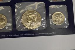 1991 Uncirculated Postal Commemorative Society Coin And Stamp Set