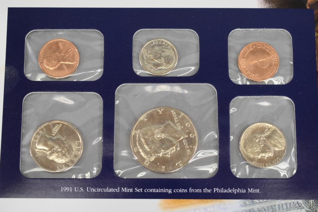 1991 Uncirculated Postal Commemorative Society Coin And Stamp Set