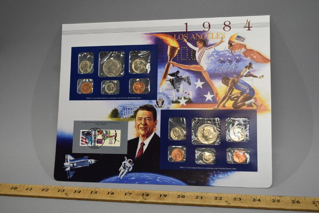 1984 Uncirculated Postal Commemorative Society Coin And Stamp Set