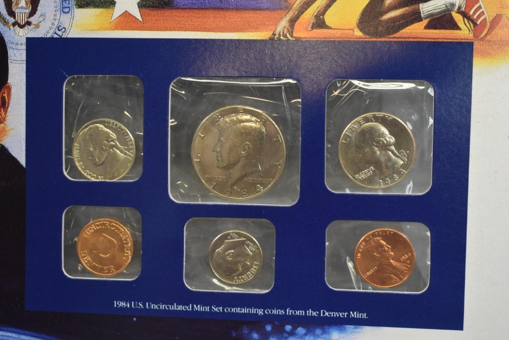 1984 Uncirculated Postal Commemorative Society Coin And Stamp Set