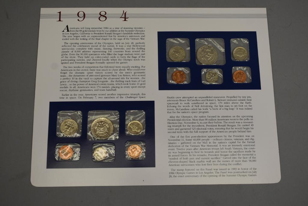 1984 Uncirculated Postal Commemorative Society Coin And Stamp Set