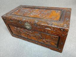 Large Hand-Carved Chinese Camphor Wood Chest