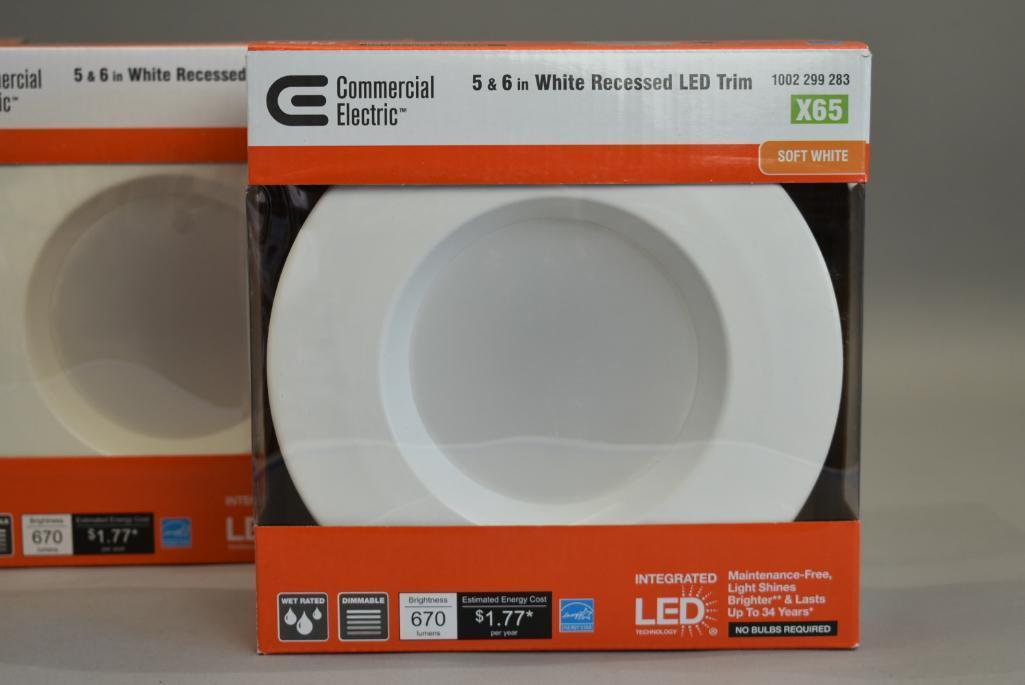 3 Commercial Electric White Recessed LED Trim Lights