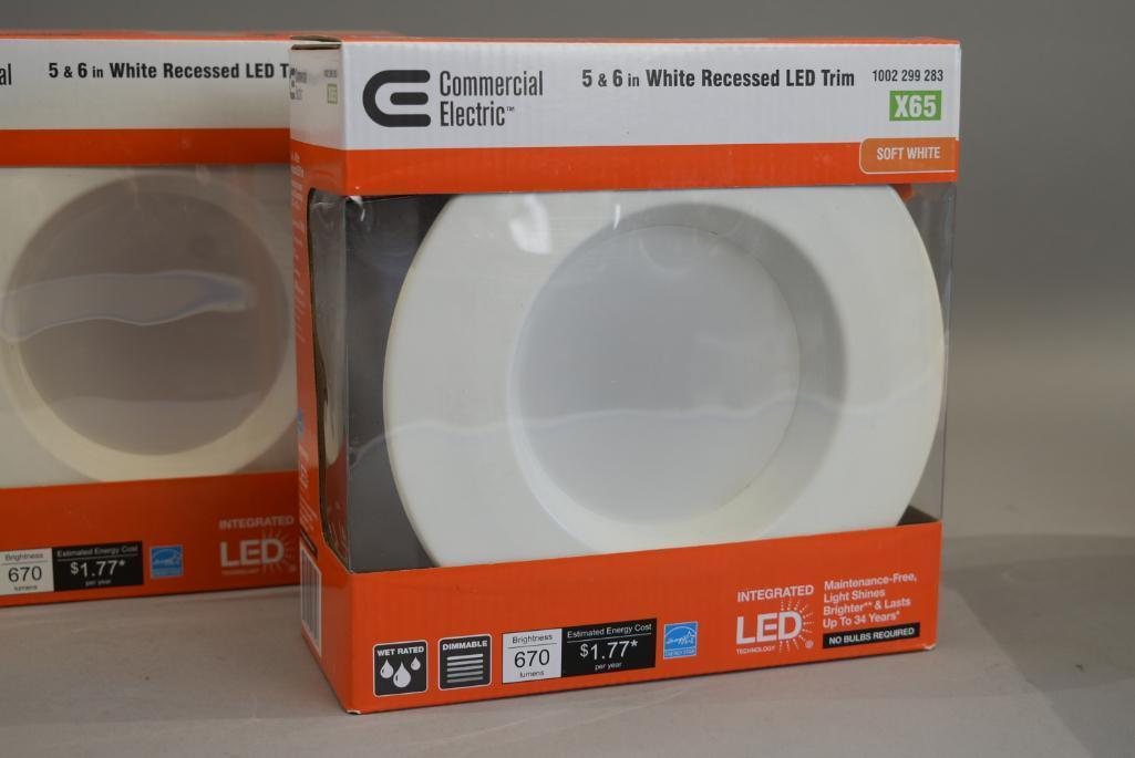 3 Commercial Electric White Recessed LED Trim Lights