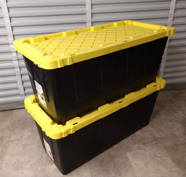 2 HDX 55 Gallon Tough Totes With Lids