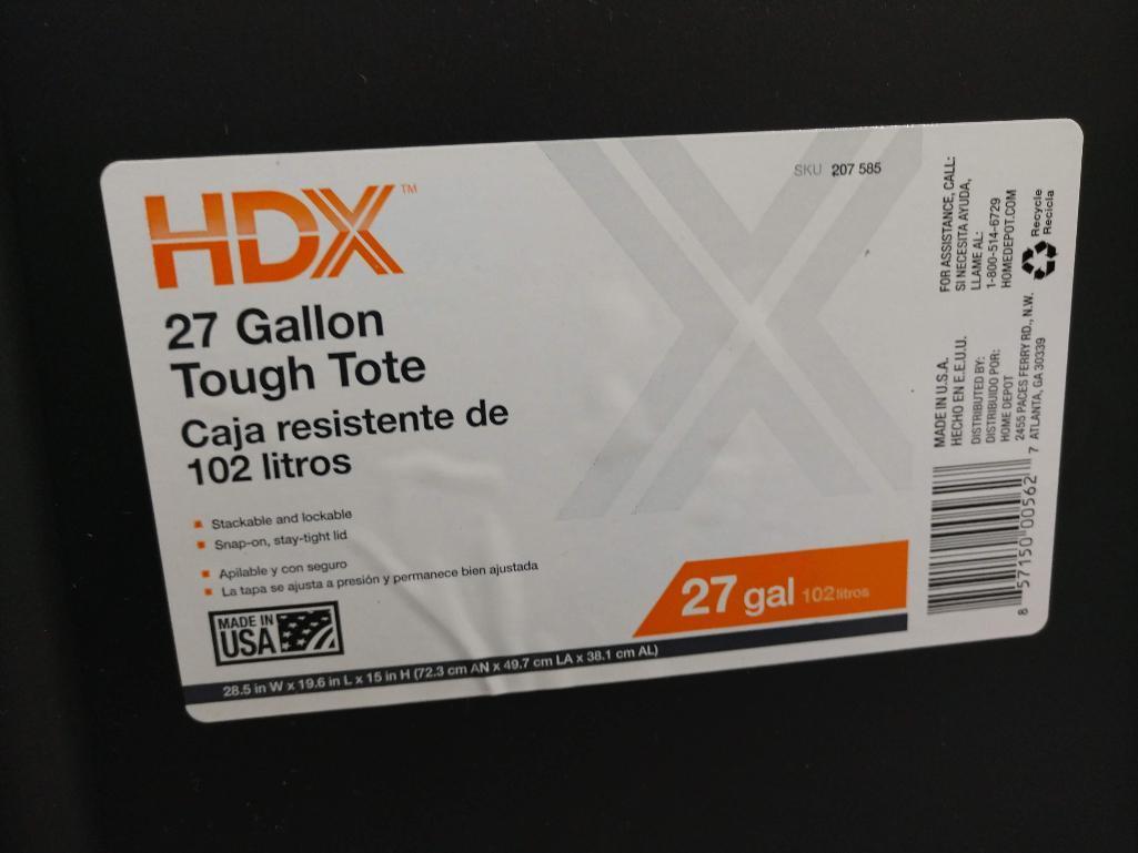 10 HDX 27 Gallon Tough Totes