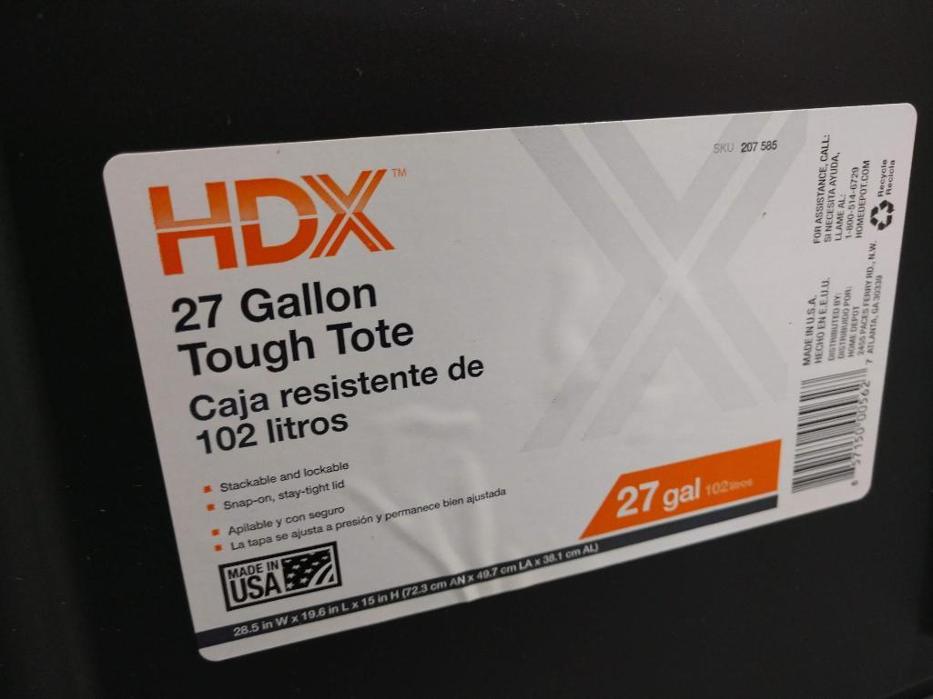 10 HDX 27 Gallon Tough Totes