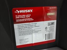 2 Husky 15 Gallon Storage Totes