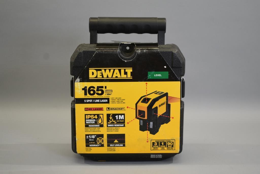 Dewalt Red Self-Leveling 5-Spot & Horizontal Line Laser Level