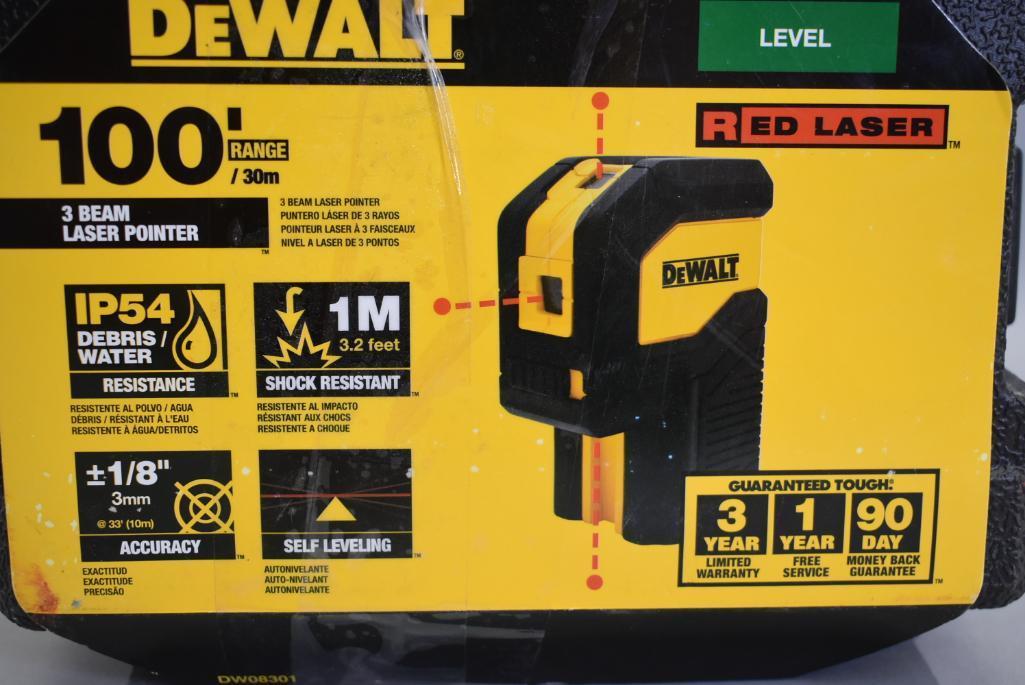 Dewalt 100 ft. Red Self-Leveling 3-Spot Laser Level