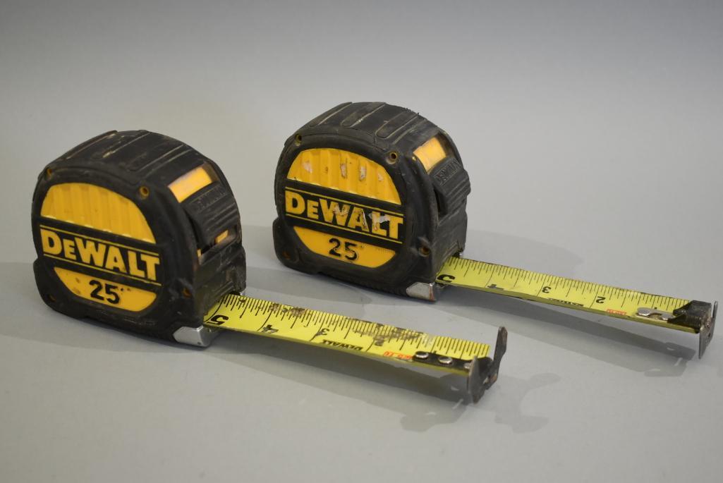 2 Dewalt 25ft Tape Measures