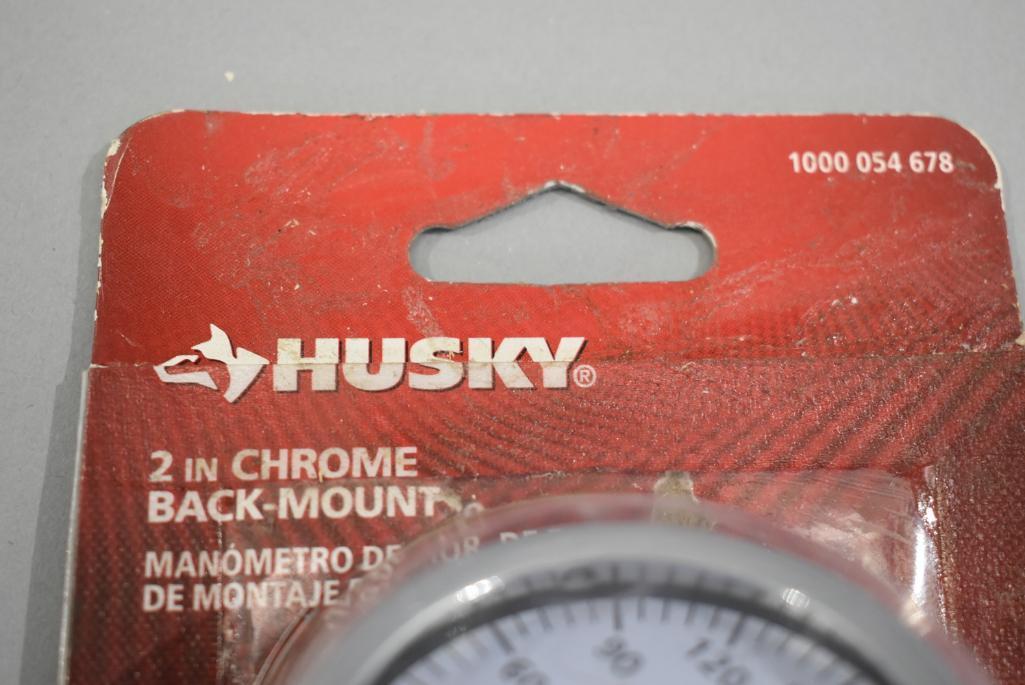 5 Husky Air Pressure Chrome Gauges
