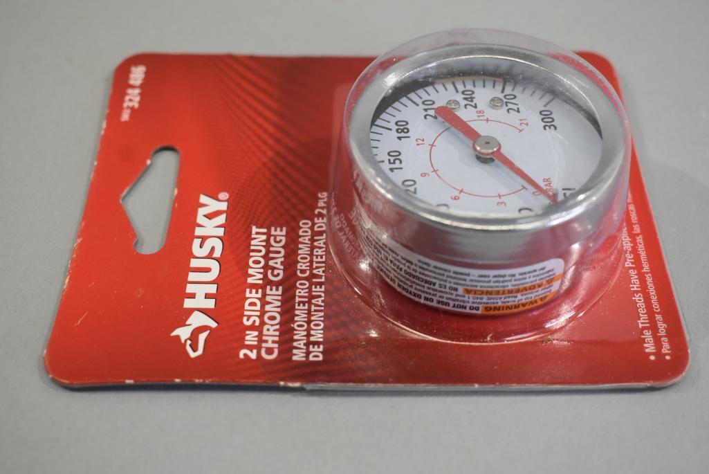 Husky 2in Side Mount Chrome Air Pressure Gauge