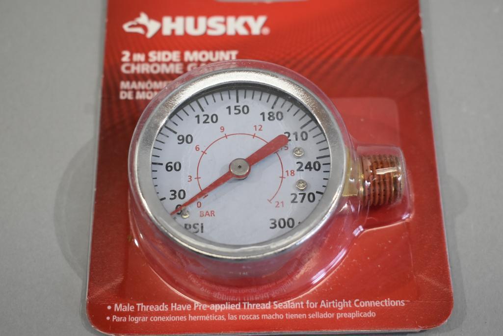 Husky 2in Side Mount Chrome Air Pressure Gauge