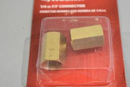 2 Husky 1/4in F/F Brass Connector Fittings