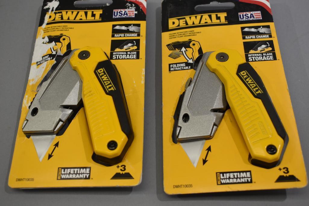 2 Dewalt Folding Razor Blade Pocket Knives