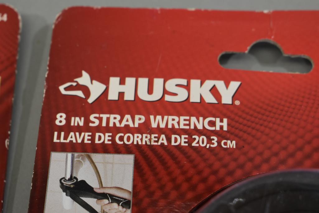 3 Husky 8in Strap Wrenches