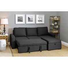 NEW Abbyson Newport Upholstered Sofa Sleeper Storage Sectional
