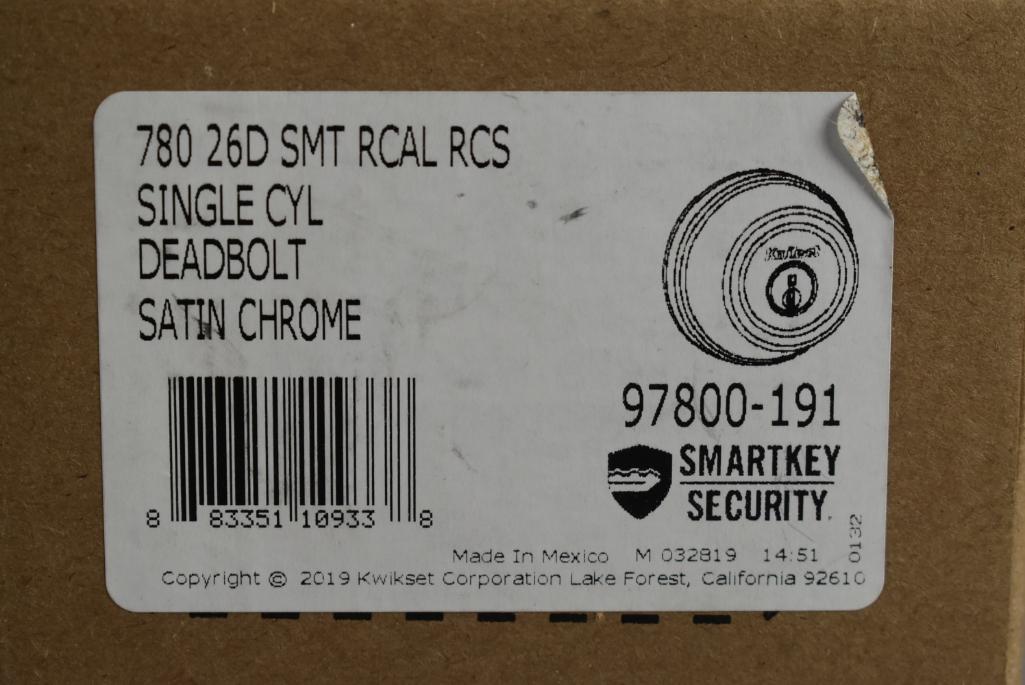 NEW Kwikset Satin Chrome Single Cylinder Deadbolt