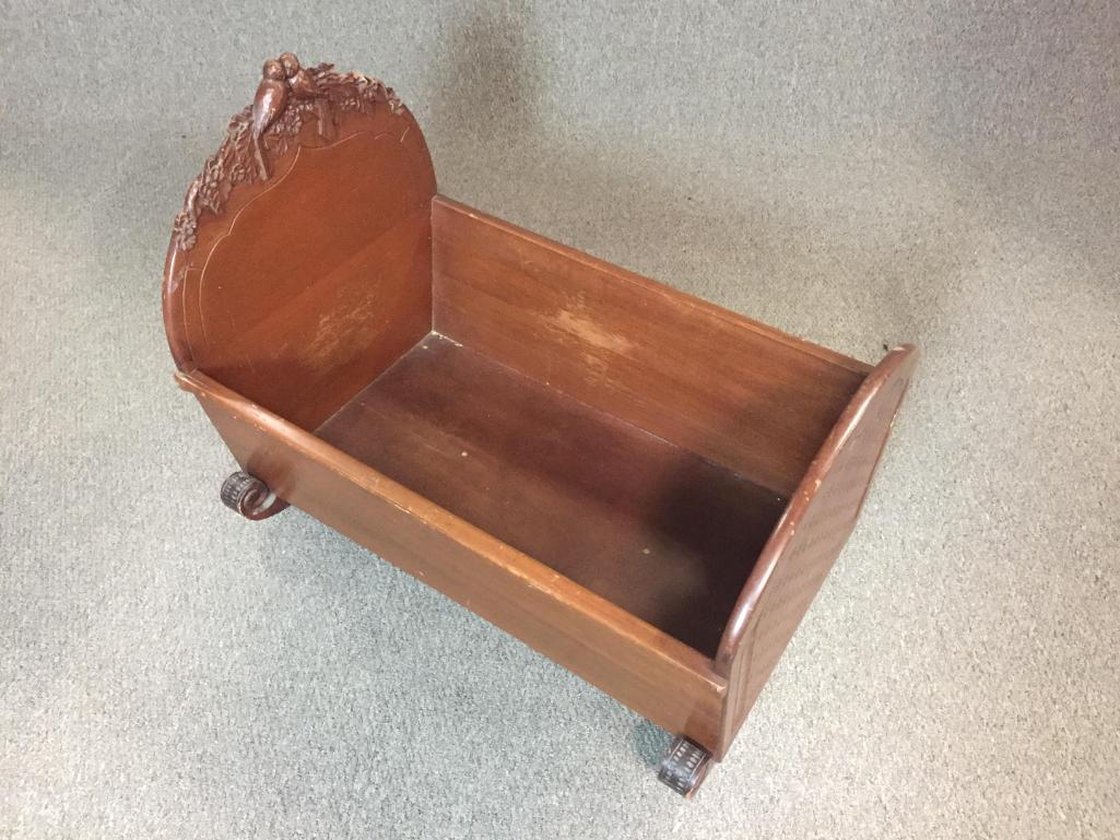 Vintage Hand Carved Craddle