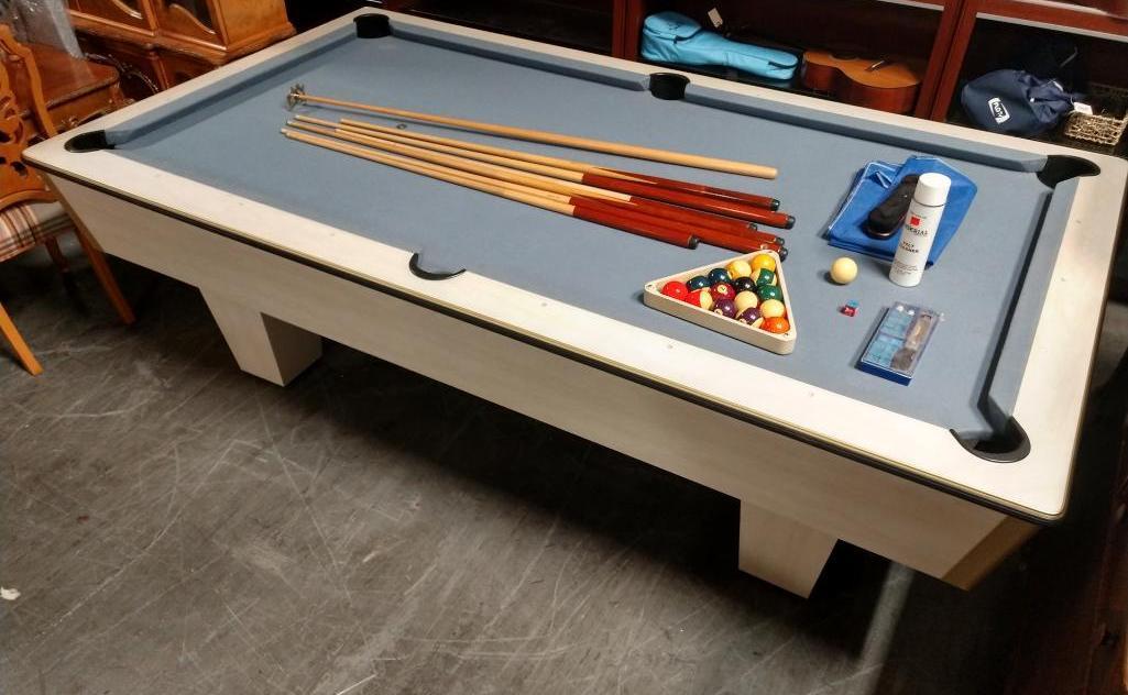 Custom Made Pool Table With Pool Cues And Balls