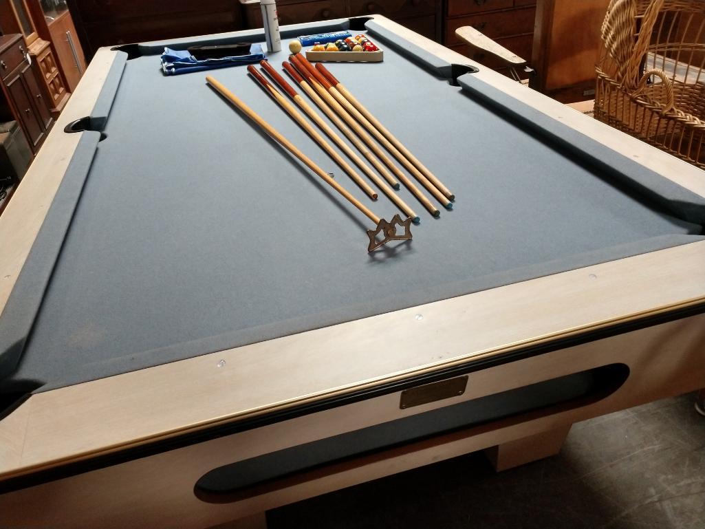 Custom Made Pool Table With Pool Cues And Balls