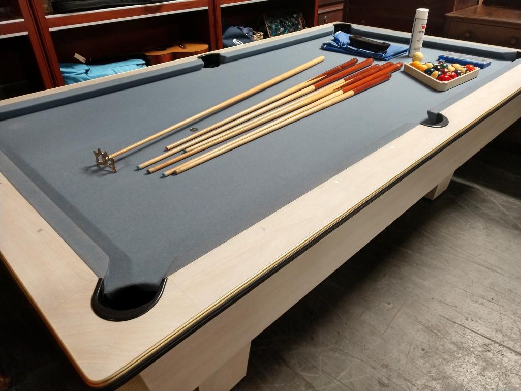 Custom Made Pool Table With Pool Cues And Balls