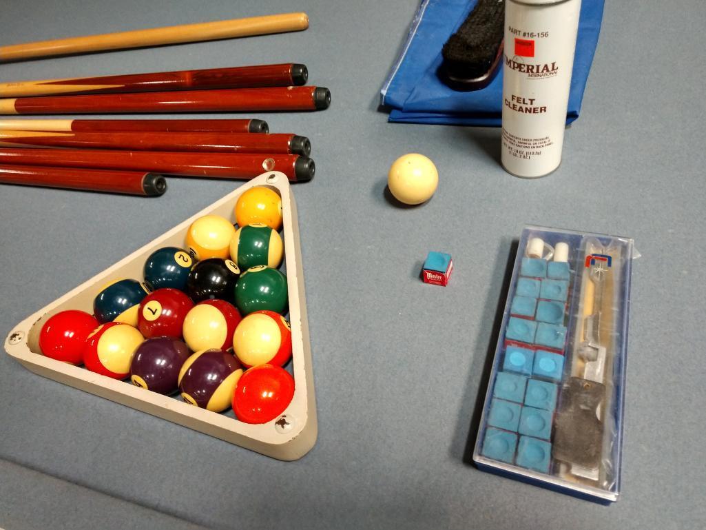 Custom Made Pool Table With Pool Cues And Balls