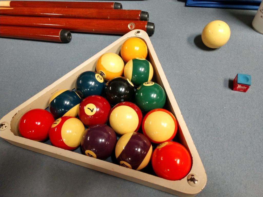 Custom Made Pool Table With Pool Cues And Balls