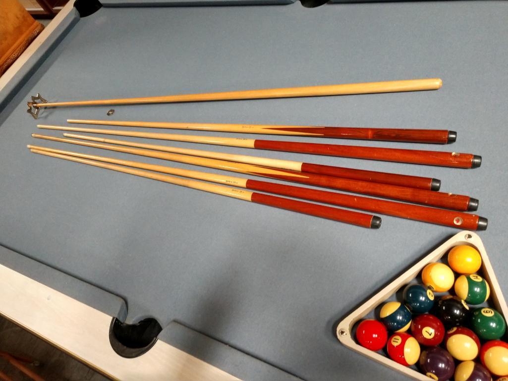 Custom Made Pool Table With Pool Cues And Balls