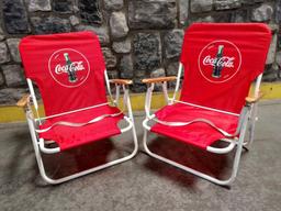 2 Coca Cola Folding Beach Chairs