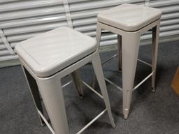 2 NEW Taupe Project 62 Backless Bar Stools