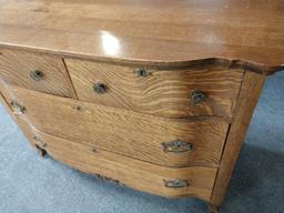 Antique Oak Washstand With Mirror