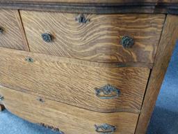 Antique Oak Washstand With Mirror