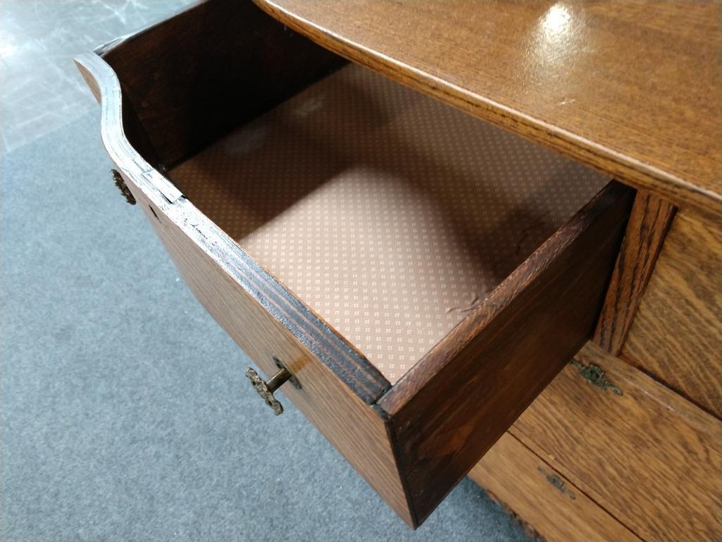 Antique Oak Washstand With Mirror