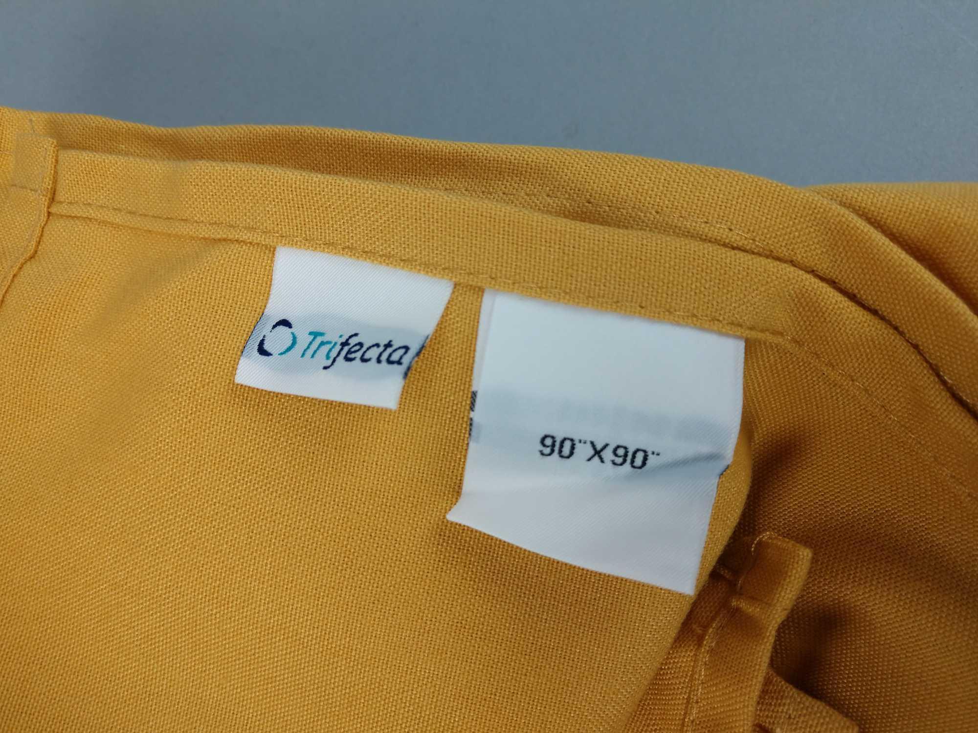 30 NEW Trifecta Linens Yellow 90in X 90in Tablecloths