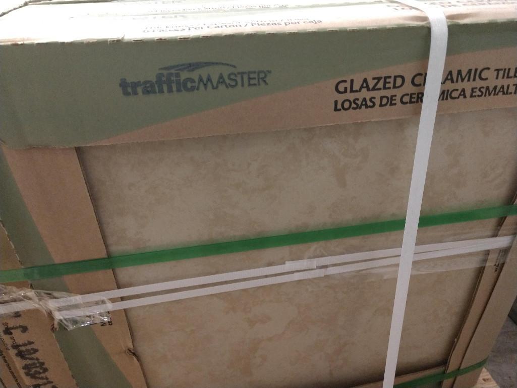 20 NEW Cases Of TrafficMASTER Sand Beige 18 in x 18 in Ceramic Floor and Wall Tiles