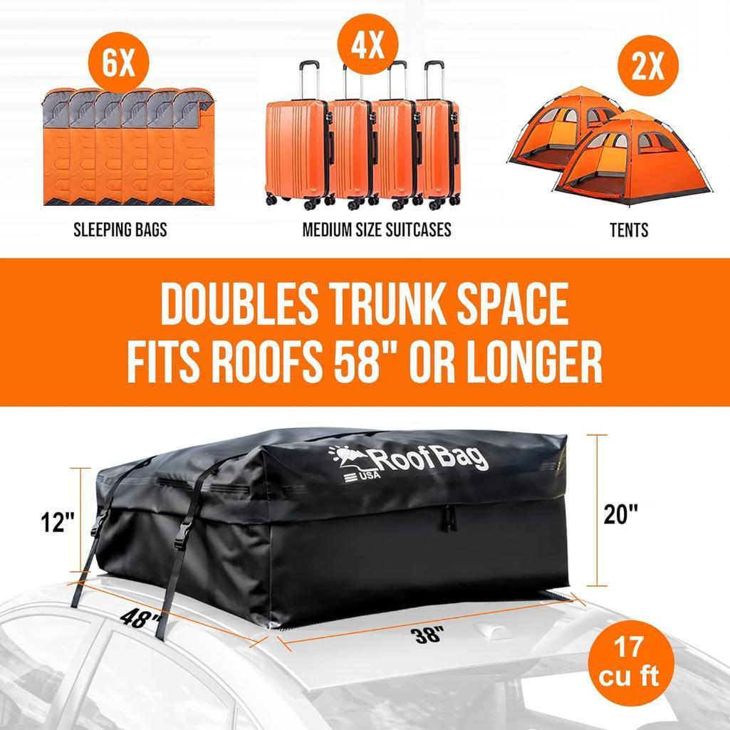 NEW 17 Cu Ft Roof Bag Rooftop Cargo Carrier