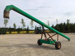 Custom Built 30ft loading pipe stand on transport w/ hydraulic lift & hose basket.