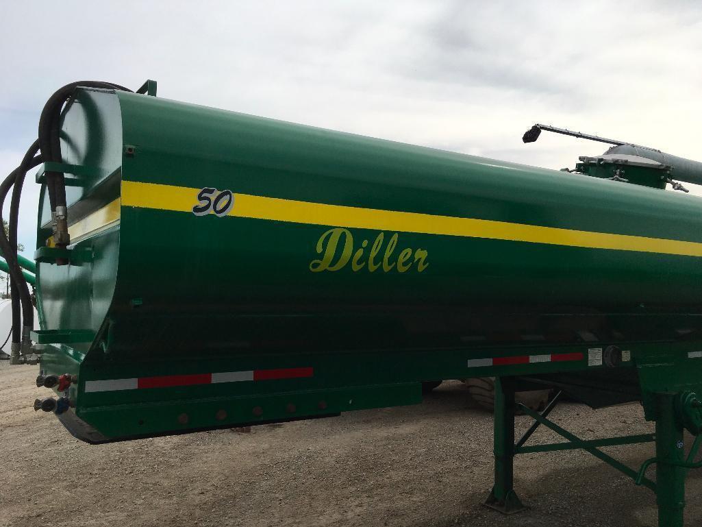 2014 Diller TT7000-NT-NB tandem axle 7,000-gallon manure tanker trailer; 21ft off-load boom; rear