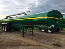 2014 Diller TT7000-NT-NB tandem axle 7,000-gallon manure tanker trailer; 21ft off-load boom; rear