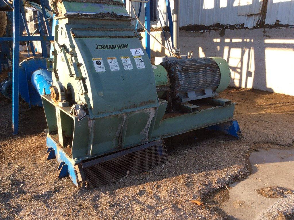 Champion 30" x 28" hammer mill w/ 250 hp electric motor w/ industrial magne